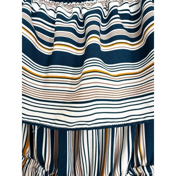 Off the shoulder multi color stripe maxi dress - Picture 3 of 6